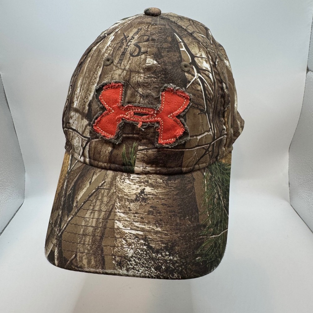 Under Armour OSFA Baseball Cap Mens Brown Realtree Camo Distressed Logo Hat
